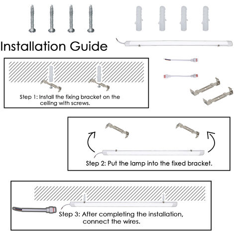 Hengda Réglette LED étanche tubes LED 120cm 36W interconnectable traversante IP65 Plafonnier LED pour locaux pièces humides Blanc Neutre