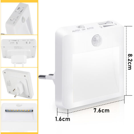 Veilleuse LED à Détecteur De Luminosité - À Brancher Directement Sur Prise - Pour Couloir, Chambre Enfant