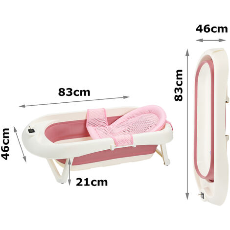 Baignoire Pliable Antidérapant Pour Bébé Avec Hamac de Bain Détachable,  Avec Bouchon de Vidange, Avec Affichage de la Température (002)