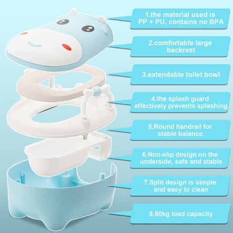 Pot pour enfant, toilette pour enfant, siège de toilette pour enfant avec  poignées et fonction antidérapante Bleu
