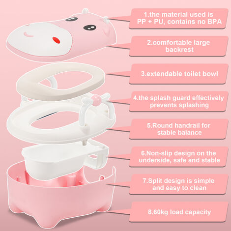Hengda Pot bébé, Pot d'entraînement séparé pour Tout-Petits Toilettes pour  Enfants Double Conception antidérapante