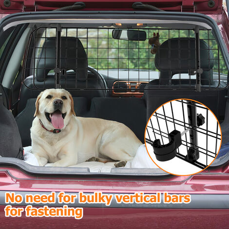 Grille pour chien voiture barrière de protection animaux largeur réglable  Avec 3 barbelés 90-145 cm réglable noir
