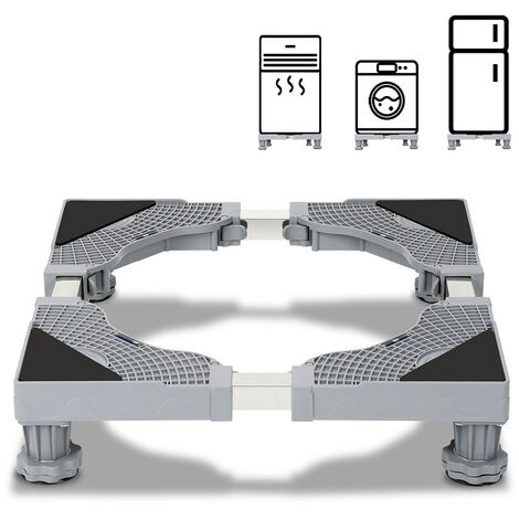Support Réglable Pour Machine à Laver Et Frigo - 50 à 81 Cm, Charge 317 Kg - Base Mobile Avec Roues, Hauteur 3,7 Cm