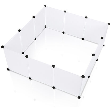Hengda Enclos Cage DIY Clôture Clôture modulaire Parc pour petits animaux Hérisson. Petits Animaux 12Pcs 35x45cm Blanc