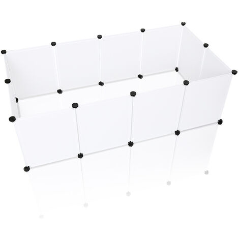Hengda Enclos Cage 12Pcs 35x45cm Blanc DIY Clôture pour petits Petits Animaux Clôture modulaire Parc