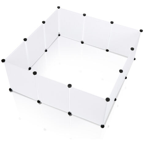 Hengda Enclos Cage DIY Clôture Clôture modulaire Parc pour petits animaux Hérisson. Petits Animaux 12Pcs 35x45cm Blanc