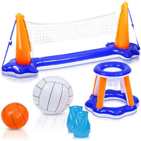 Cerceau De Basket Flottant Pour Piscine – Jeu 2 En 1 Avec Ballons Et Anneaux, Jouet Gonflable Pour L’été