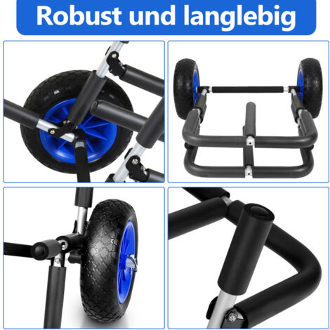 Chariot Aluminium Pour 2 SUP Ou Planches De Surf – Modèle M – Léger, Pliant, Roues Pleines Anti-Crevaison
