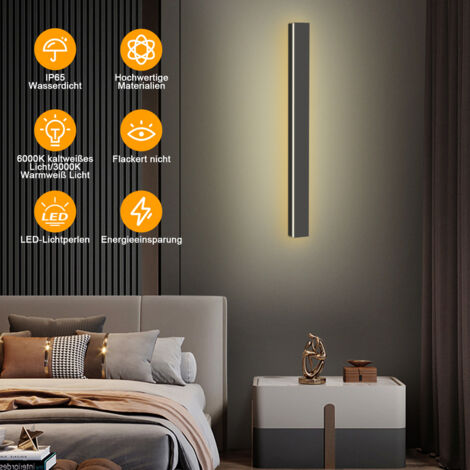 (Deactive)Hengda Applique Murale Moderne LED Lampe Murale pour Chambre Maison Couloir Salon Lumière 80cm 18W Blanc chaud