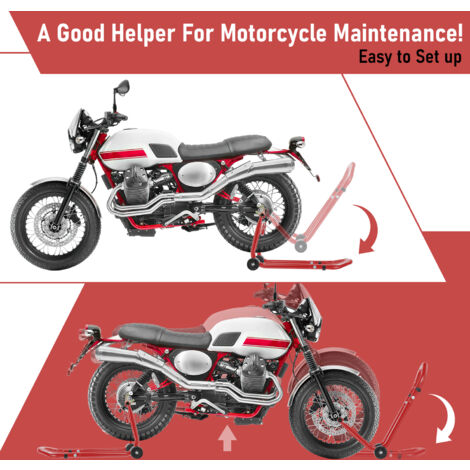(Deactive)Hengda Support béquille de moto Support de roue arrière de moto avec bras réglable rouge