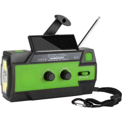 Hengda 5x Radio à manivelle Camping 4000mAh Radio intégrée solaire FM87-108MHz Randonnée Dynamo
