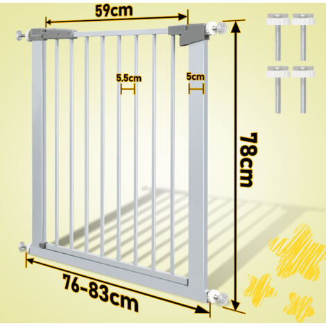 Ib Style Barrière De Sécurité Enfant 58-185cm - Sans Perçage, Double Verrouillage - Extensible Pour Porte/Escalier
