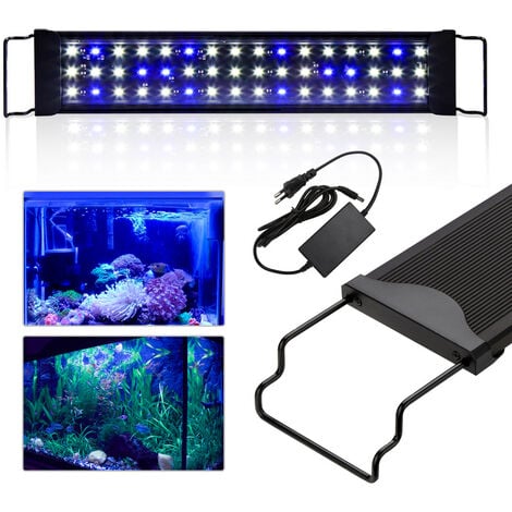 Aquarium LED éclairant deux couleurs: lumière, bleu et blanc. Lampe d'aquarium  LED de