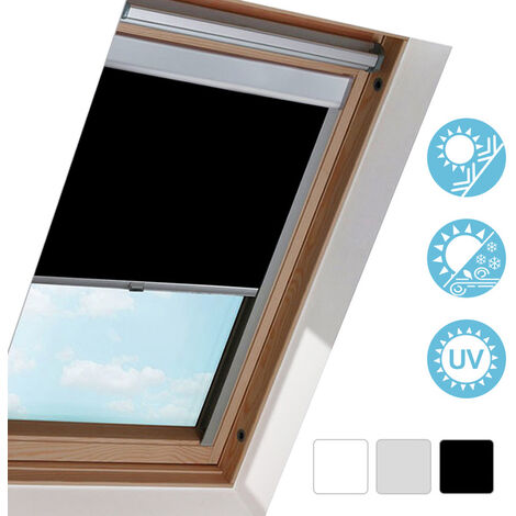 Hengda Store à rouleau occultant F04 Store à rouleau pour fenêtres de toit Velux, 100% occultant, 49,374cm