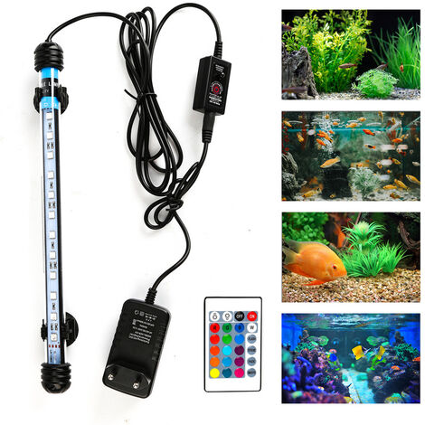 18cm LED Aquarium RVB Éclairage Étanche Fish Tank Lampe Coquillages