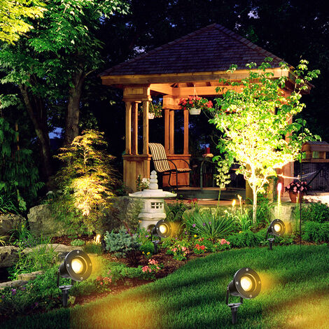 8X Spot de jardin LED spot extérieur LED blanc chaud IP65 lumière de jardin  4W GU10 pré pour extérieur pré de jardin