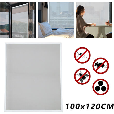 Moustiquaire fenêtre enroulable 100x160cm en aluminium brun protection  insectes