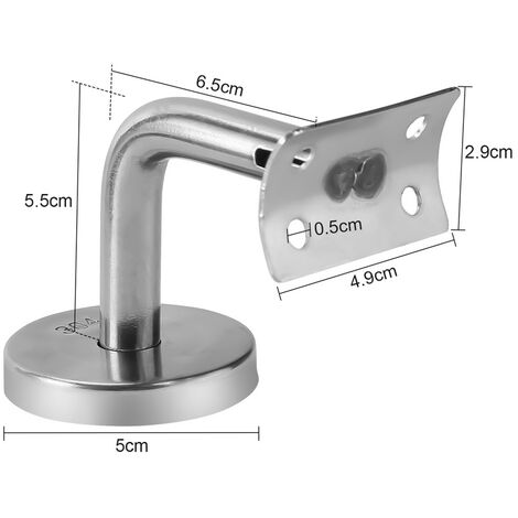 Hengda Support Main Courante 10 Pièces Inox 304 pour Rampe Escalier Support Mural Rampe Bois Argent