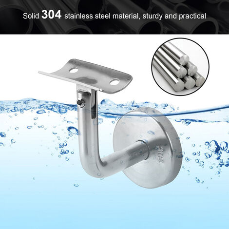 Hengda Support Main Courante 10 Pièces Inox 304 pour Rampe Escalier Support Mural Rampe Bois Argent