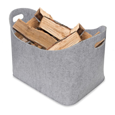 2 sacs en feutre pour le bois de cheminée Sac à provisions Panier à bois