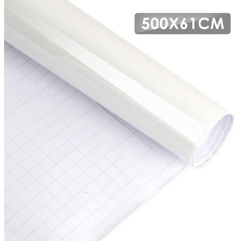 Papier Peint Adhésif Papier Adhesif pour Meuble 61x500cm Blanc Imperméable  Film Adhésif Stickers Meubles Papier Peint Autocolla[882]