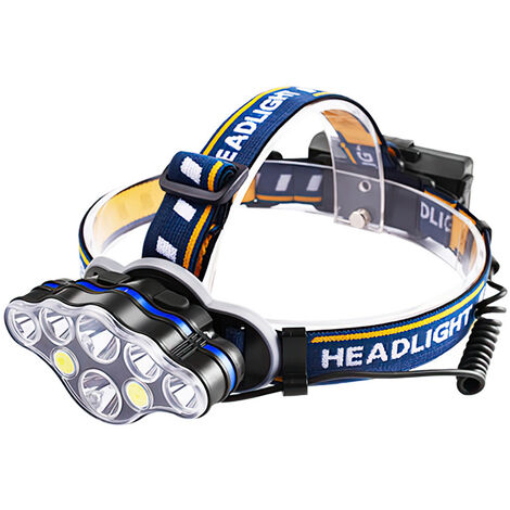 Lampe frontale bandeau LED COB + Spot LED frontal - Etanche IPX4 -  Rechargeable