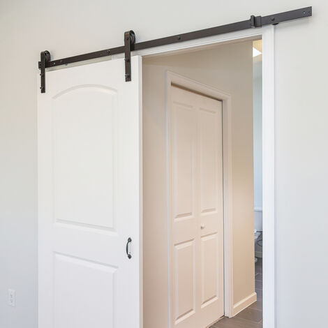 Hengda Rail Porte Coulissante Système de Porte Coulissante Ensemble d'accessoires pour Rail en bois Verre 150kg Streifen 152CM
