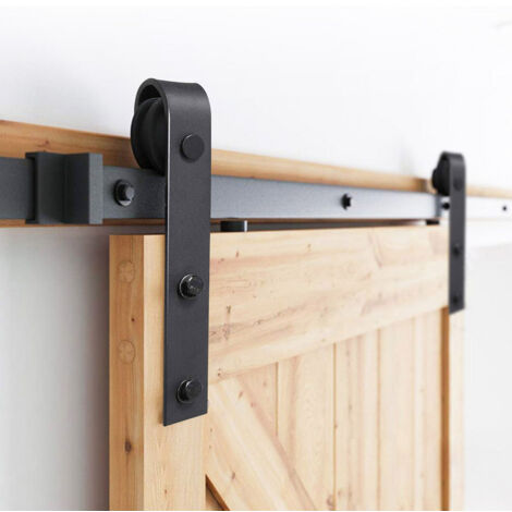Hengda Rail Porte Coulissante Système de Porte Coulissante Ensemble d'accessoires pour Rail en bois Verre 150kg Streifen 152CM