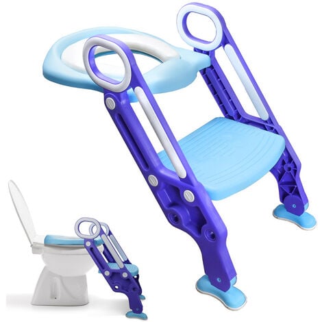 Hengda Siège de Toilette Enfant Pliable et Réglable, Reducteur de Toilette  Bébé réglable en hauteur Antidérapant Violet+Bleu