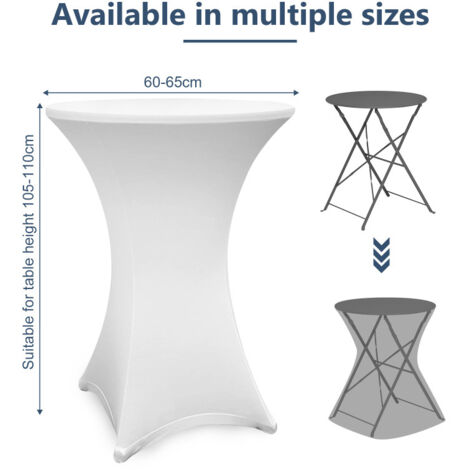 Lot De 5 Housses De Colonne En Polyester Extensible - Blanc, 5 Tailles (S à XXL) Pour Décoration Mariage Fête