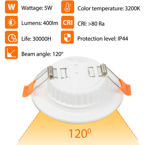 Hengda 20x spots encastrables LED spots encastrables 5W spots de plafond -Blanc froid