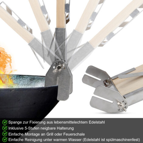 Planches à Saumon Flambé Cèdre - SWANEW Lot De 4 | Support Inclinable Inox Pour Barbecue