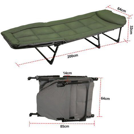 Chaise De Pêche MK 5 Seasons Pro Deluxe 8 Pieds - Lit De Carpe Vert 212x96cm - Neuf