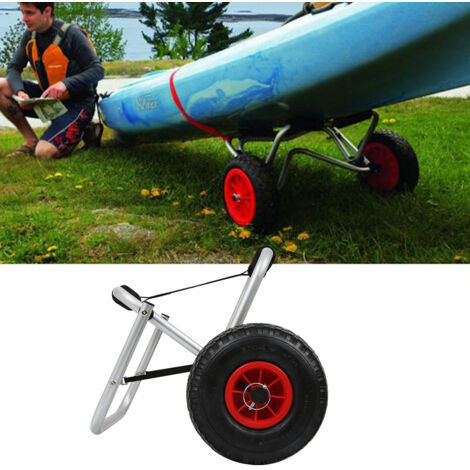 Chariot De Transport Pliable WilTec 45kg - Alu Pour Kayak, Canoë, Bateau