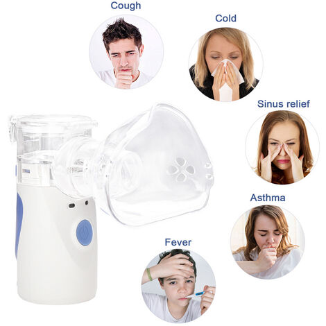 Hengda inhalateur portable pour nébuliseur ultrasonique avec embout buccal  et masque pour adultes et enfants, pour