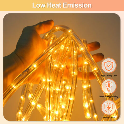 Tube Lumineux Exterieur Guirlande Lumineuse Solaire Fiqops 8 Modes D'éclairage Pour Guirlande Exterieur Blanc Froid