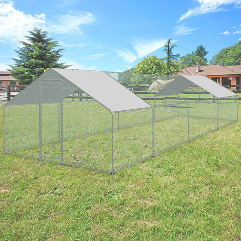 Poulailler enclos parc 4m² enclos grillagé avec filet - Ciel & terre