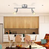 Lampes à LED GU10 plafonnier à LED en métal nickelé rotatif pour chambres Hengda LED plafonnier rotatif Incl cuisines classe énergétique A ++ 
