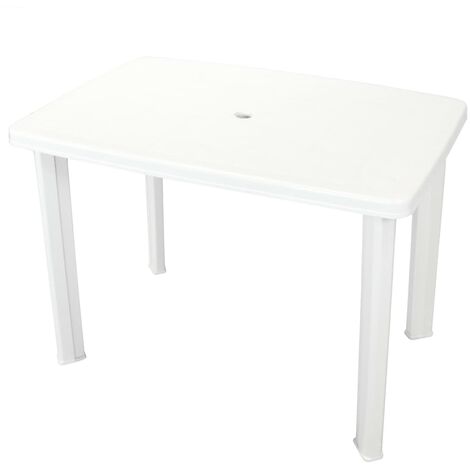 Garden Table White 101x68x72 cm Plastic