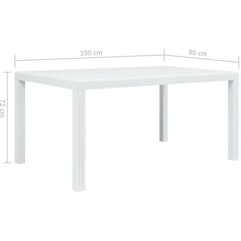 Table de jardin Anthracite 150x90x72 cm Plastique Aspect rotin