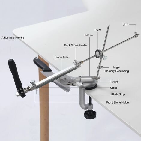 Aiguiseur de couteaux à angle fixe, kit d'aiguisage de couteaux 120 320 600  1500 grains avec 4 pierres à aiguiser, kit d'aiguisage de couteaux de chef  de cuisine. : : Cuisine et Maison
