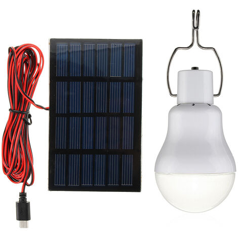 Portable DEL Energie Solaire Rechargeable Ampoule Lumière Extérieur Camping Tente Lampe 20 W
