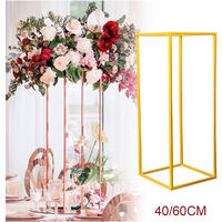 Support de fleurs en métal Art mariage Vase géométrique colonne support accessoire fête 40 CM doré 40 CM or 40 cm