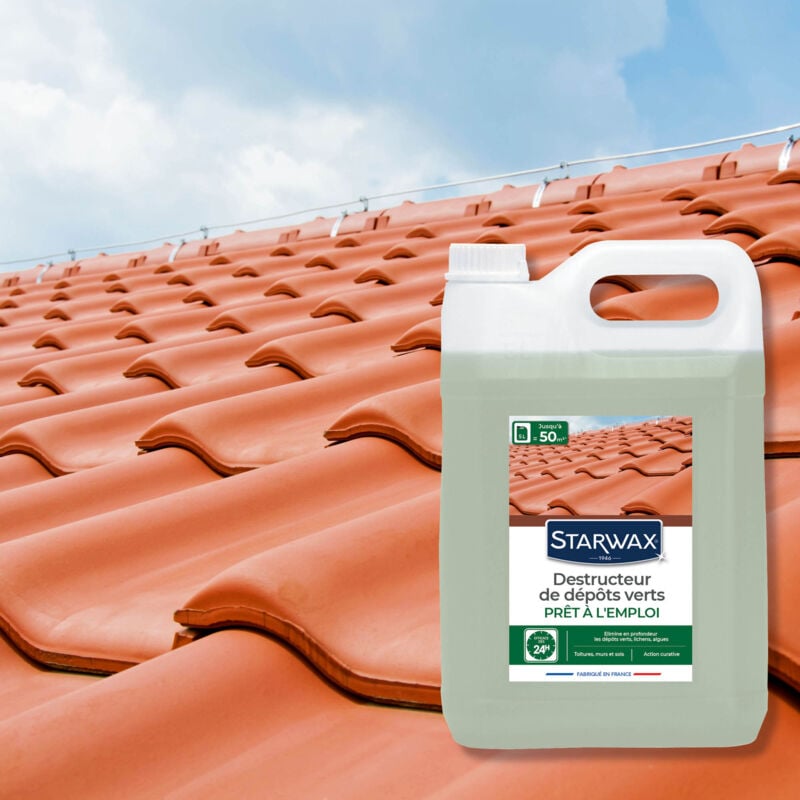 Destructeur de dépôts verts prêt à l'emploi pour toitures, murs et sols extérieurs 5L STARWAX 3