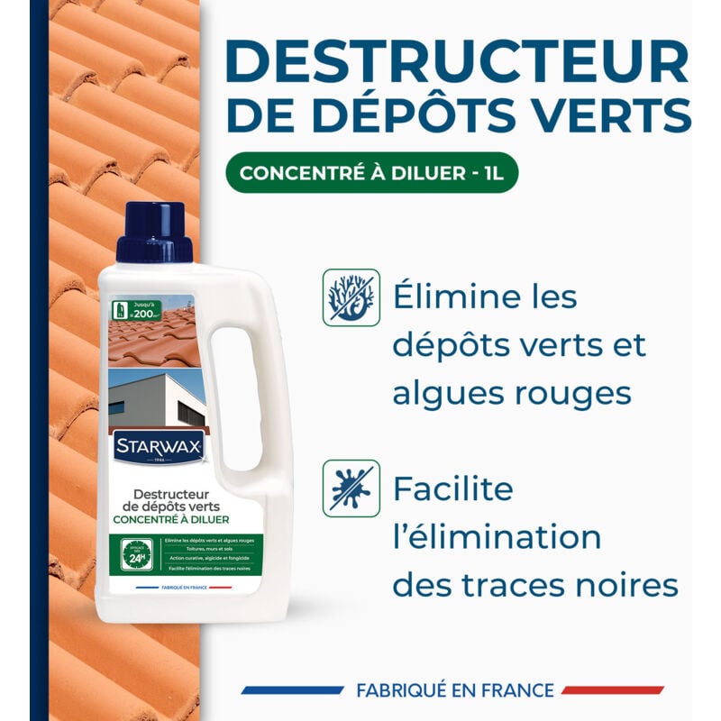 Destructeur de dépôts verts concentré à diluer - grandes surfaces 1L STARWAX 3