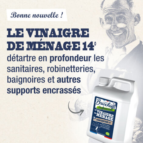 Vinaigre blanc de ménage 14° Ecocert - 5L - Briochin professionnel