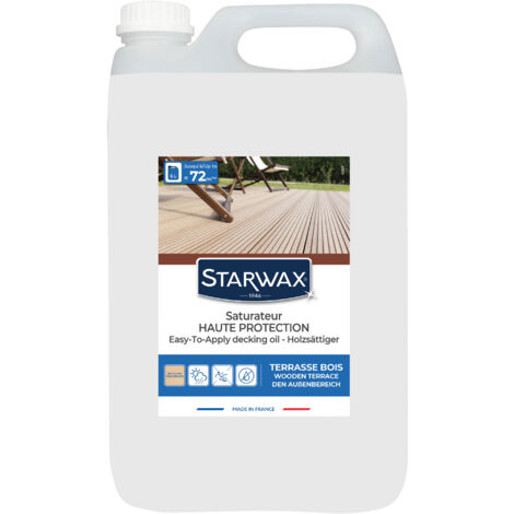 Saturateur Haute protection pour terrasses bois 6L Incolore STARWAX