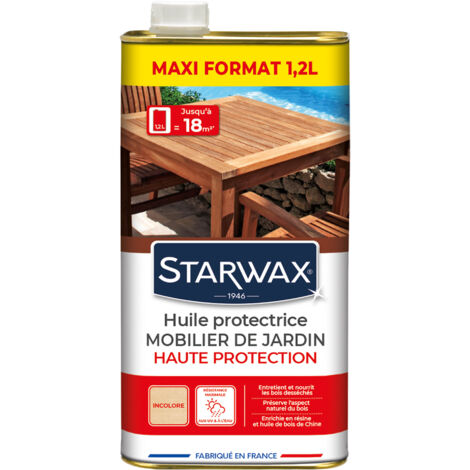 Huile haute protection pour mobilier de jardin en bois 1,2L STARWAX