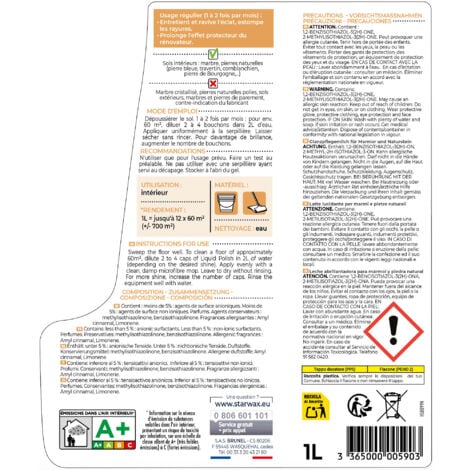 Lait de brillance pour marbres et pierres naturelles 1L STARWAX