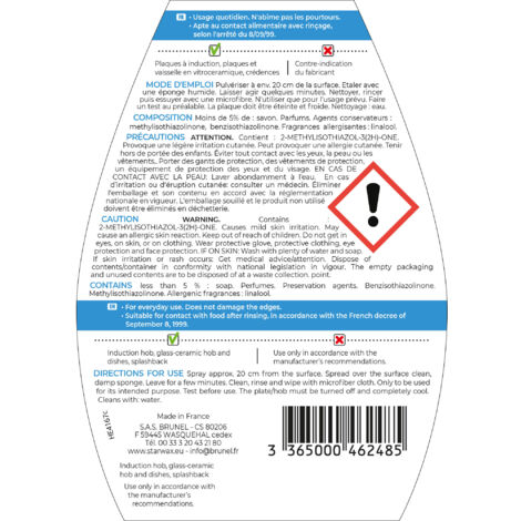 Nettoyant quotidien pour vitrocéramique et induction 500ml STARWAX